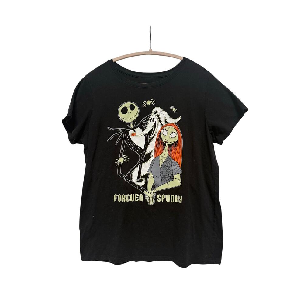 Nightmare Before Christmas Shirt Women's Medium Black Short Sleeve Jack Sally